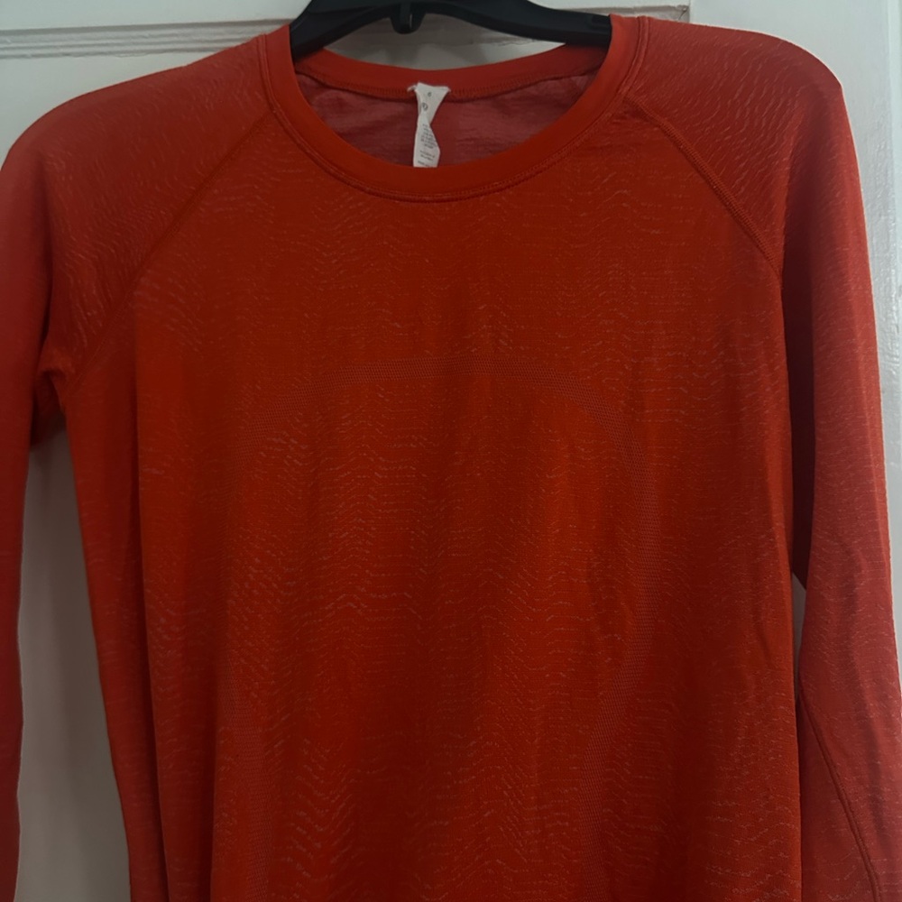 lululemon athletica orange swiftly tech Long Sleeve Top